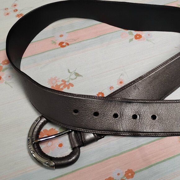 ❤️Womens PRADA Metallic Wide Belt Size 34/85 main image 11